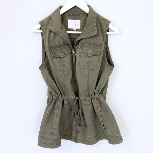 A New Day Olive Green Utility Vest Size 